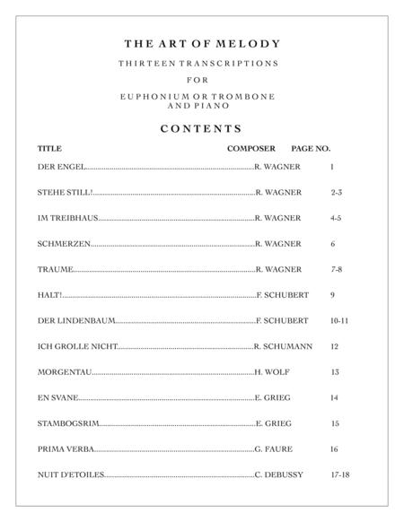 The Art Of Melody Thirteen Song Transcriptions For Trombone Or Euphonium And Piano Individual Parts Page 2