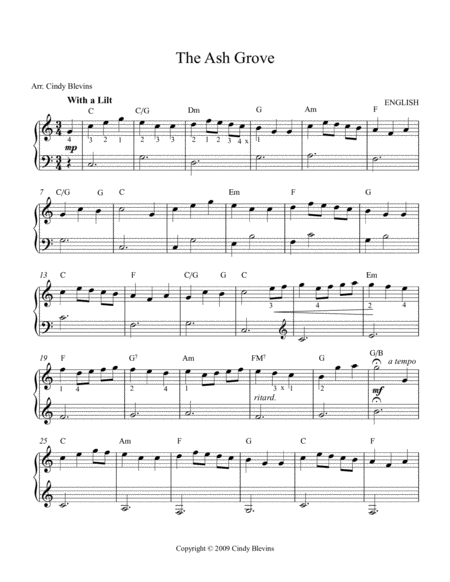 The Ash Grove Arranged For Easy Harp Lap Harp Friendly From My Book Easy Favorites Vol 2 Folk Songs Page 2