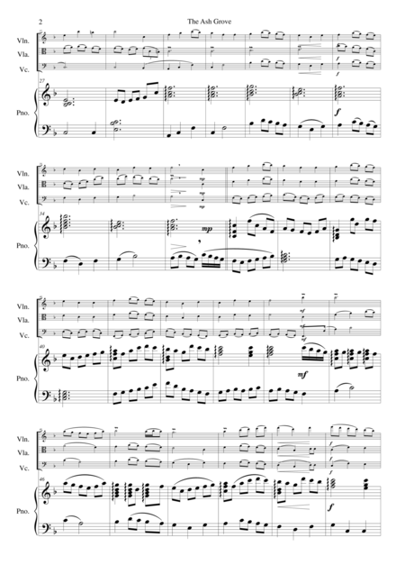 The Ash Grove For String Trio And Piano Page 2