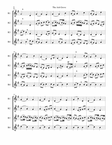 The Ash Grove Recorder Or Flute Quartet Page 2