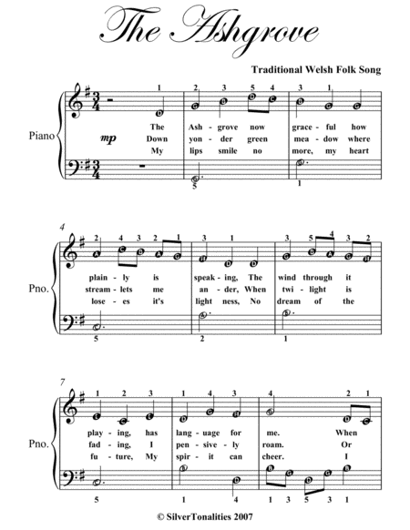 The Ashgrove Easy Piano Sheet Music Page 2