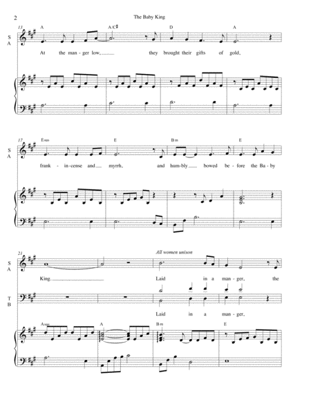 The Baby King Satb Christmas Page 2