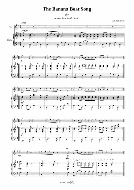 The Banana Boat Song For Solo Flute And Piano Page 2