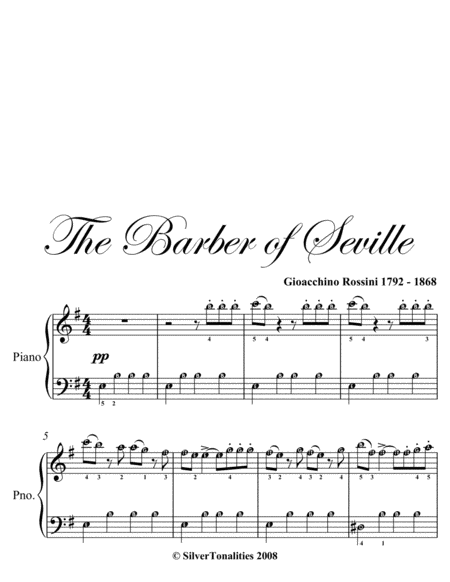 The Barber Of Seville Easy Piano Sheet Music Page 2