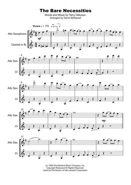 The Bare Necessities From The Jungle Book Duet For Clarinet And Alto Saxophone Page 2