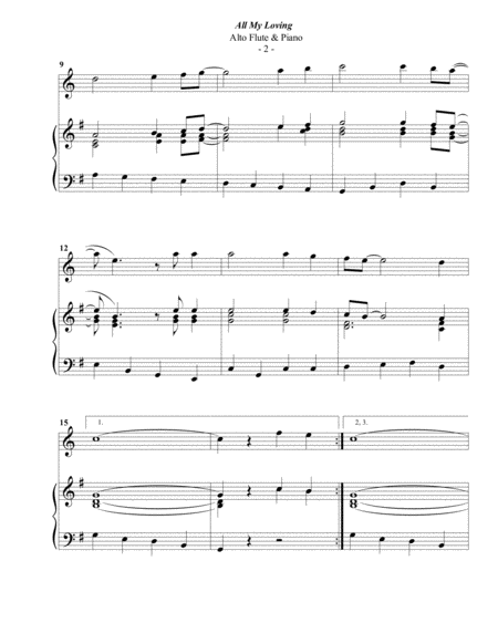 The Beatles All My Loving For Alto Flute Piano Page 2