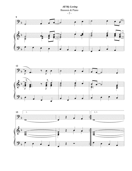 The Beatles All My Loving For Bassoon Piano Page 2
