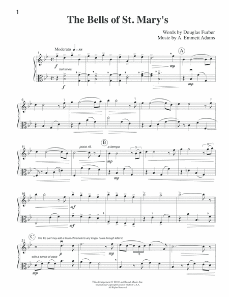 The Bells Of St Marys For Flute Or Oboe Or Violin Viola Duet Music For Two Page 2