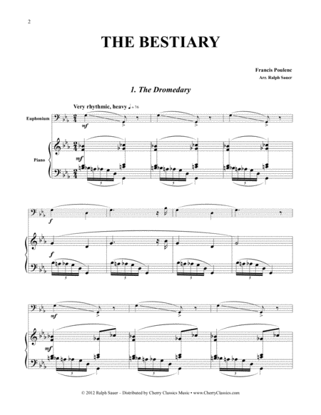 The Bestiary For Euphonium Piano Page 2