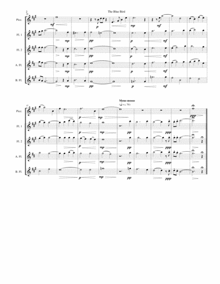 The Blue Bird For Piccolo And Flute Quartet Page 2