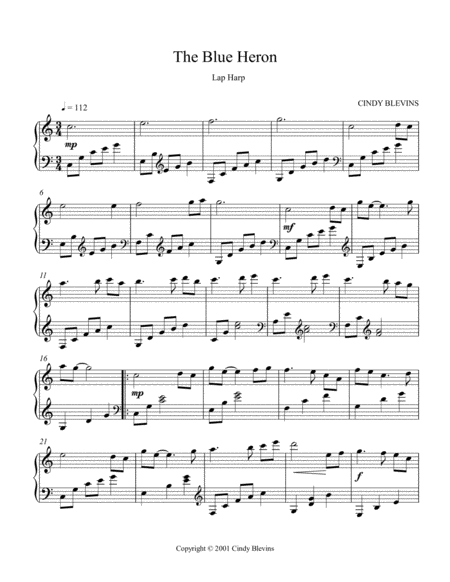 The Blue Heron An Original Solo For Lap Harp From My Book Gentility Lap Harp Version Page 2