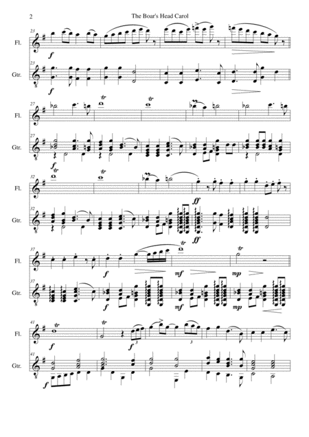 The Boars Head Carol For Flute And Guitar Page 2