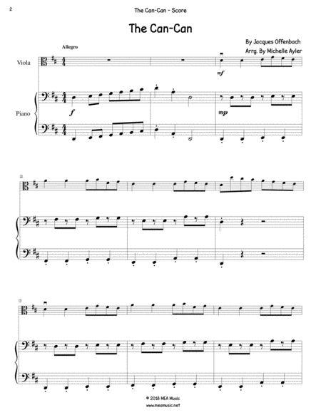 The Can Can Viola Piano Page 2