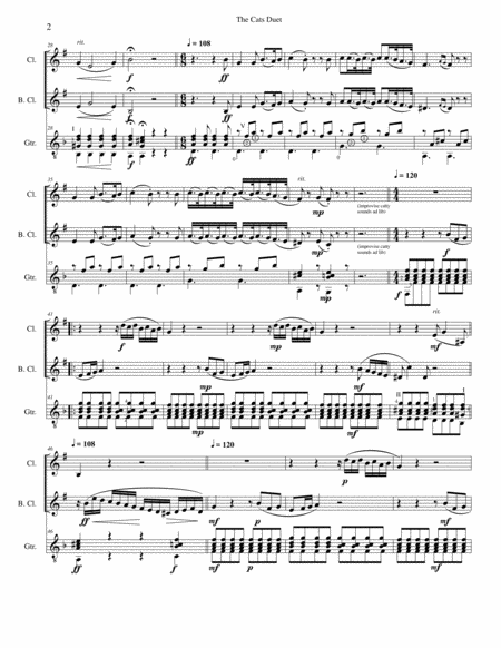 The Cats Duet Duetto Buffo Di Due Gatti For Clarinet Bass Clarinet And Guitar Page 2