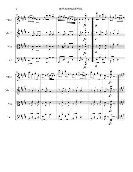 The Champange Polka For String Quartet Page 2