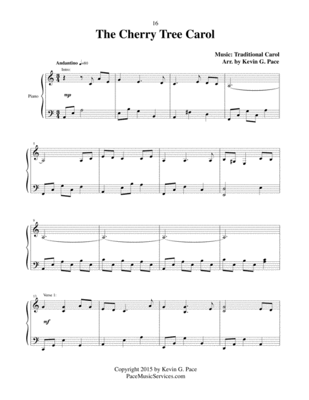 The Cherry Tree Carol Advanced Christmas Piano Solo Page 2