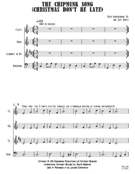 The Chipmunk Song Christmas Dont Be Late Wind Quartet Page 2