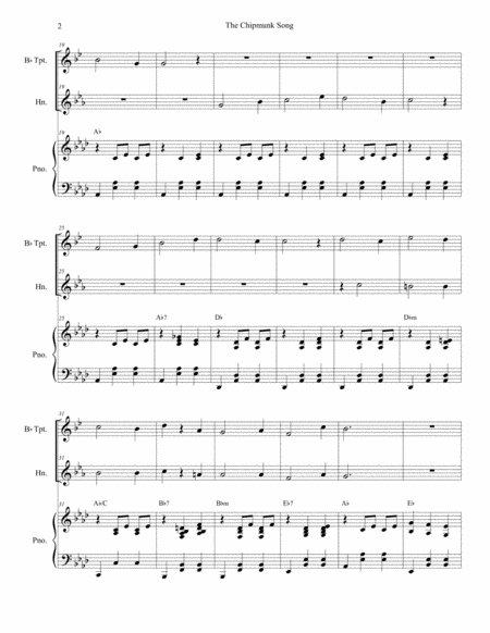 The Chipmunk Song Duet For Bb Trumpet And French Horn Page 2