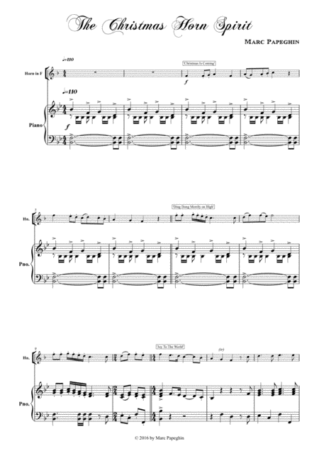 The Christmas Horn Spirit French Horn Piano Page 2