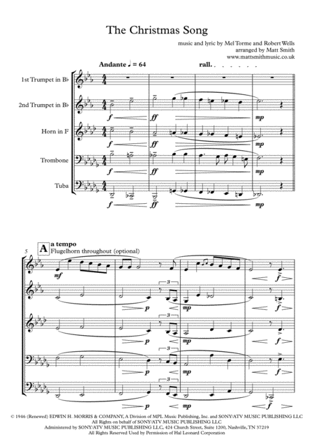 The Christmas Song By Torme And Wells Brass Quintet Page 2