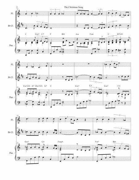 The Christmas Song Chestnuts Roasting On An Open Fire Duet For Flute And Bb Clarinet Page 2