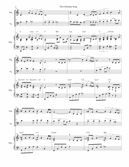 The Christmas Song Chestnuts Roasting On An Open Fire Duet For Violin And Cello Page 2