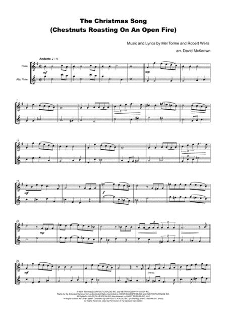 The Christmas Song Chestnuts Roasting On An Open Fire For Flute And Alto Flute Duet Page 2