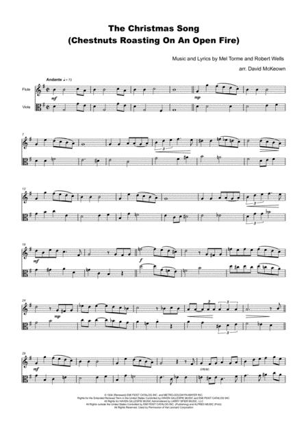 The Christmas Song Chestnuts Roasting On An Open Fire For Flute And Viola Duet Page 2