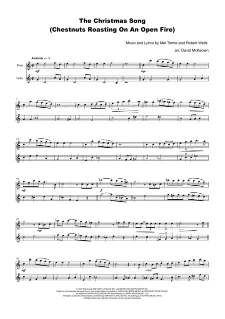 The Christmas Song Chestnuts Roasting On An Open Fire For Flute And Violin Duet Page 2