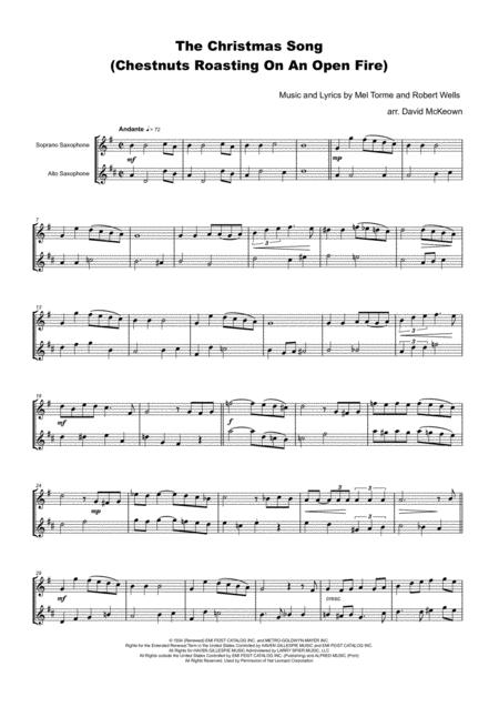 The Christmas Song Chestnuts Roasting On An Open Fire For Soprano And Alto Saxophone Duet Page 2