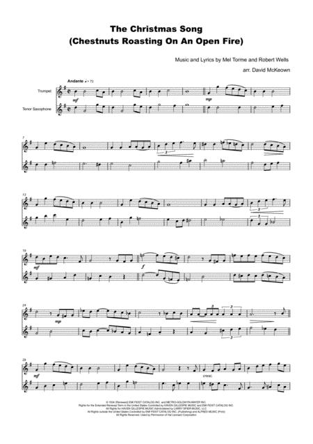 The Christmas Song Chestnuts Roasting On An Open Fire For Trumpet And Tenor Saxophone Duet Page 2