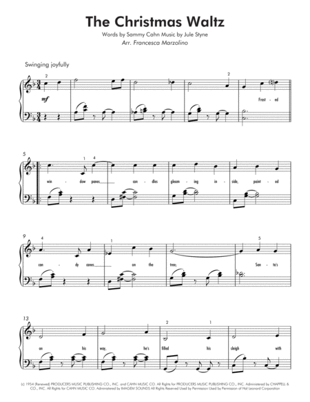 The Christmas Waltz Early Intermediate Piano Page 2