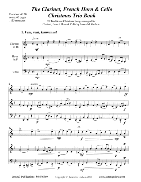 The Clarinet French Horn Cello Christmas Trio Book Page 2