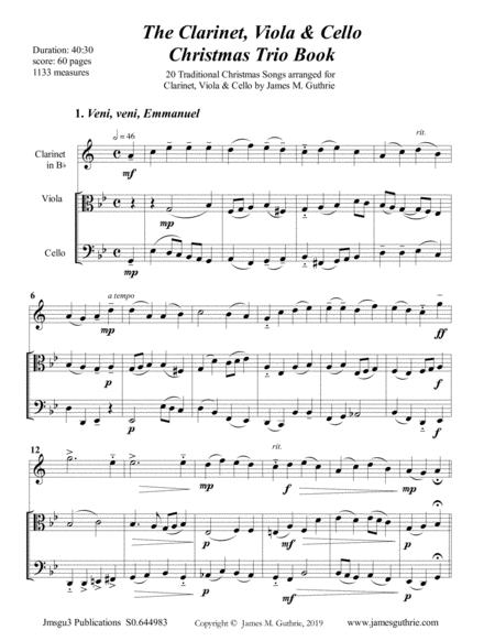 The Clarinet Viola Cello Christmas Trio Book Page 2