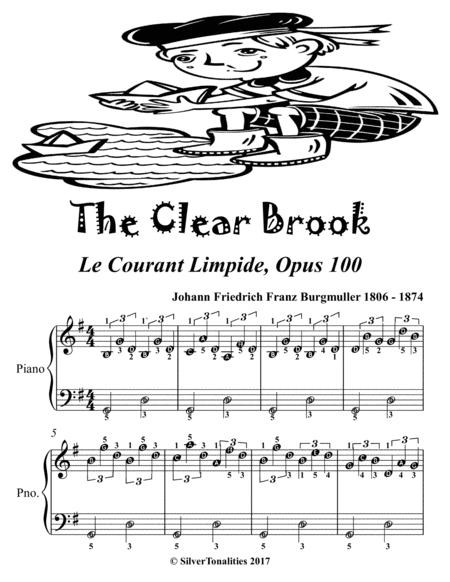 The Clear Brook Le Courant Limpide Opus 100 Easiest Piano Sheet Music Tadpole Edition Page 2