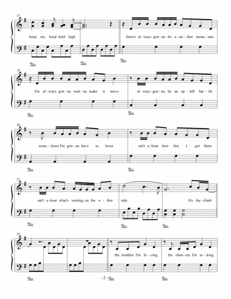 The Climb Easy Piano Page 2