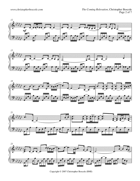 The Coming Relevation Piano Solo By Christopher Boscole Page 2