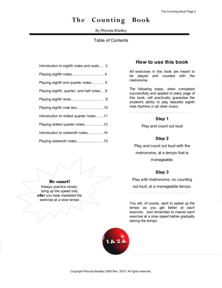 The Counting Book Learn How To Play Eighth Notes Page 2