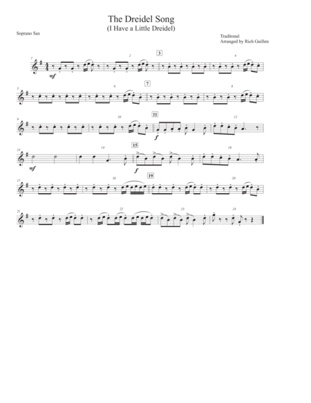 The Driedel Song For Saxophone Quartet Satb Page 2