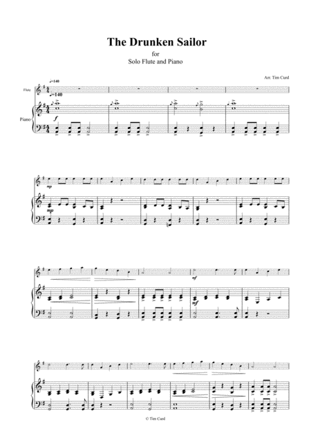 The Drunken Sailor For Solo Flute And And Piano Page 2