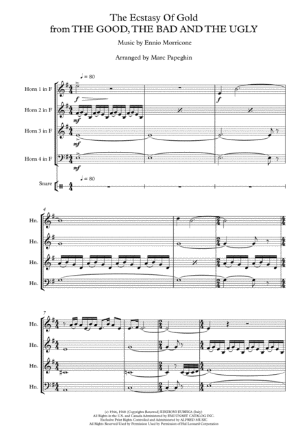 The Ecstasy Of Gold French Horn Quartet Page 2