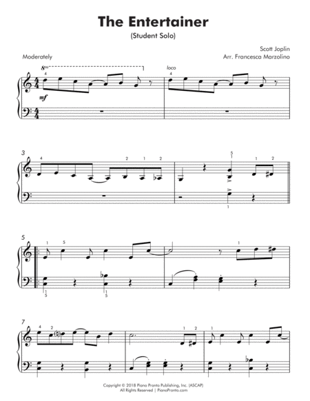 The Entertainer Easy Piano With Duet Page 2