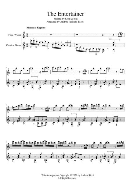 The Entertainer For Flute Violin And Guitar Chamber Music Page 2