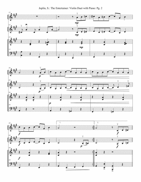 The Entertainer String Duet Page 2