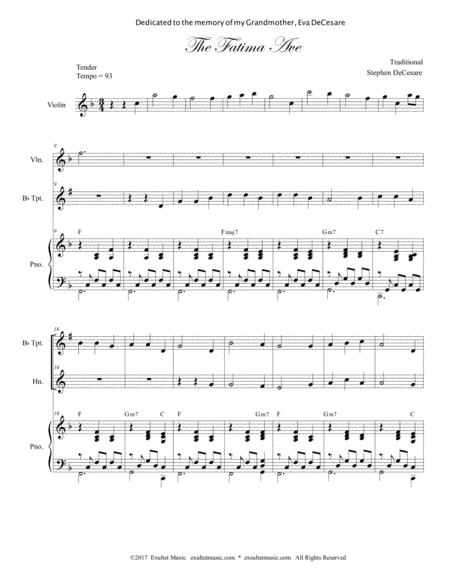 The Fatima Ave Duet For Bb Trumpet And French Horn Page 2