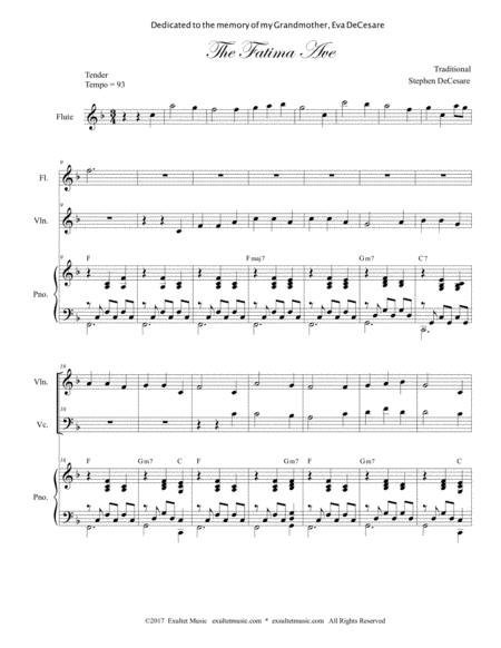 The Fatima Ave Duet For Violin And Cello Page 2