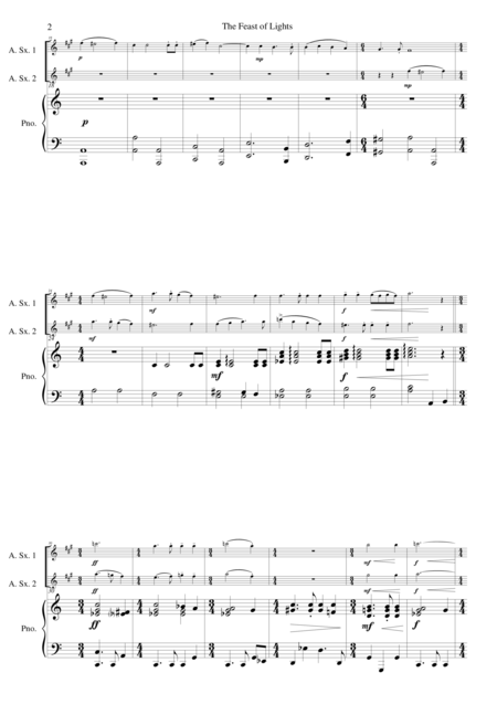 The Feast Of Lights For 2 Alto Saxophones And Piano Page 2