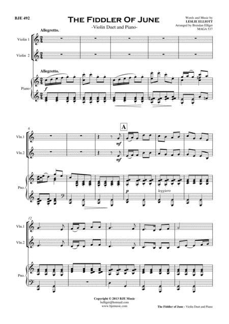 The Fiddler Of June Violin Duet And Piano Score And Parts Pdf Page 2