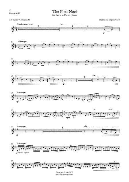 The First Noel For Horn In F And Piano Page 2