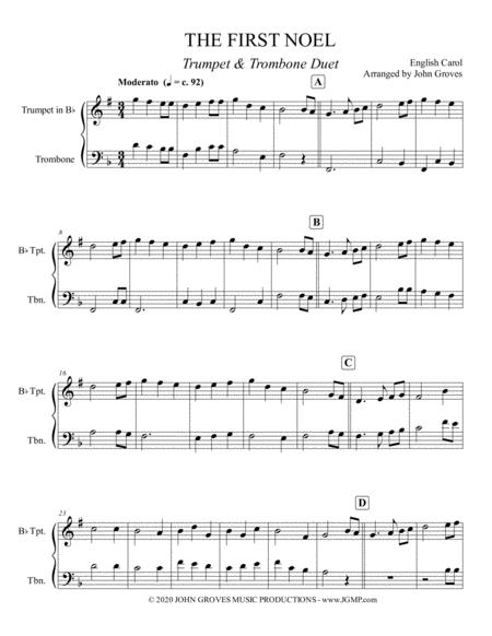 The First Noel Trumpet Trombone Duet Page 2